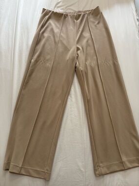 Love By Design Camel Wide Leg Dress Pants Tailored Minimalist Neutral XL